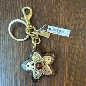 NWT Coach Sparkling Maroon Dimensional Star Keychain Or Purse Hang